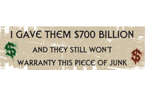 My car's junk bumper sticker My car's junk bumper sticker