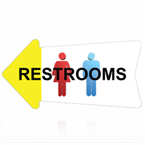 Restrooms this way decal Restrooms this way decal