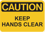 Caution keep hands clear safety decal