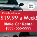 Car Rental Window Decal Car Rental Window Decal