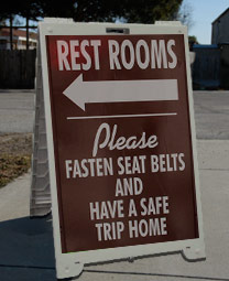 Restroom Side Walk Sign