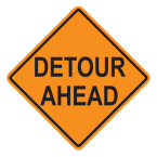 Detour Ahead Road Sign