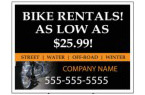 Bike Rental Yard Sign Bike Rental Yard Sign